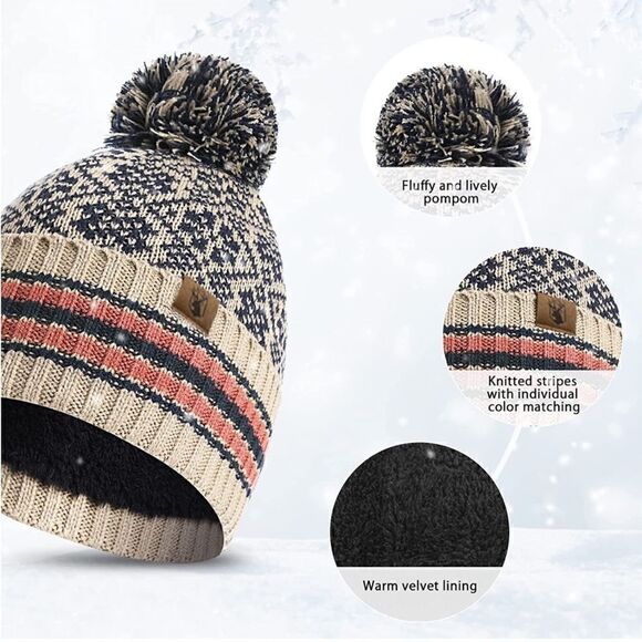 Winter Knit Scarf Beanie and Gloves set main image 4